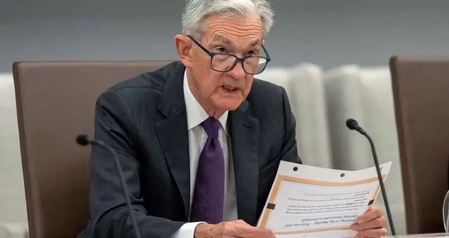 Federal Reserve Chair Jerome Powell speaks during policy meeting on U.S. interest rates and inflation strategy