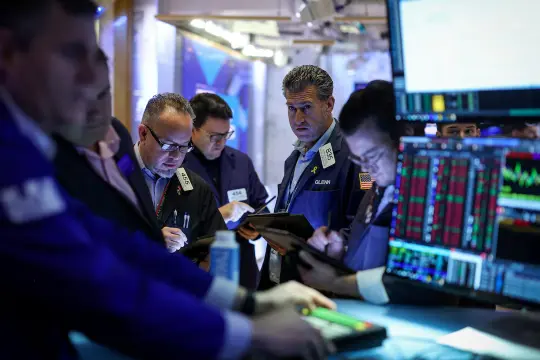 Global financial market surge showing stock charts and investor optimism