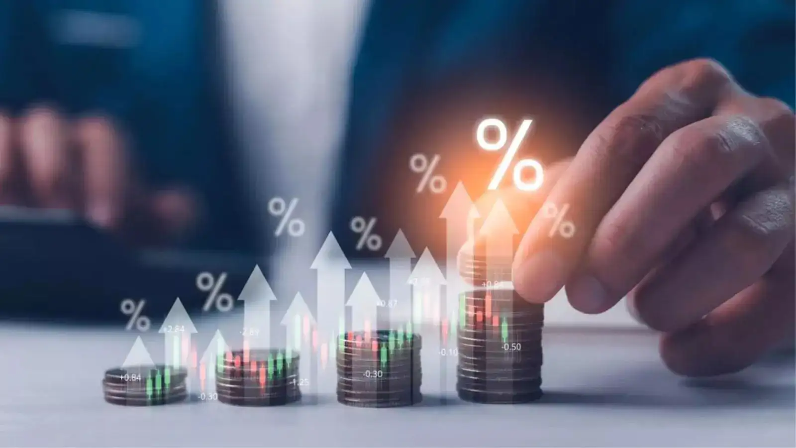 Investment fund managers analyzing growth stock portfolios on trading screens
