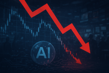 AI stock charts showing rotation and volatility after CPI market reaction